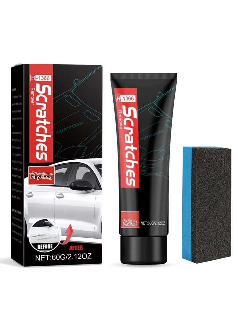 Car Scratch Removal Kit, Car Scratch Repair Kit, Car Paint Scratch Repair Agent, Car Scratch Remover, Grinding Polishing Restorer Paste With Sponge, Erase Car Scratches, 60ML - Image 1
