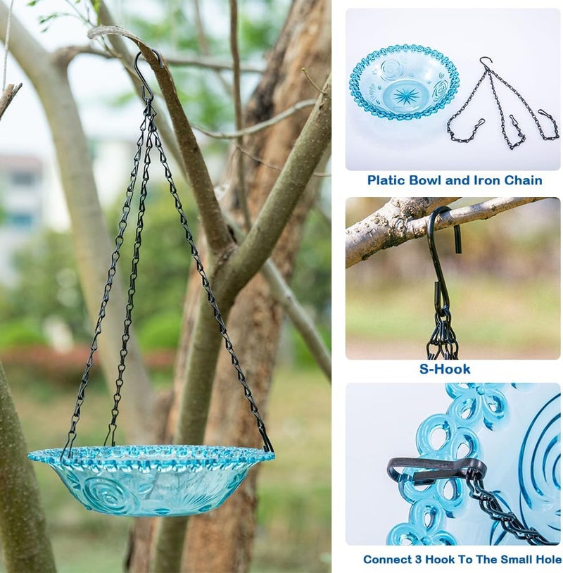 Liyujuping Seed Catcher for Bird Feeders, 20'' Bird Feeders for Outdoors Hanging, Birds Feeder Seed Catcher Tray with Adjustable Hanging Hook for Outdoor Garden Accessories (Grey Pink) - Image 5
