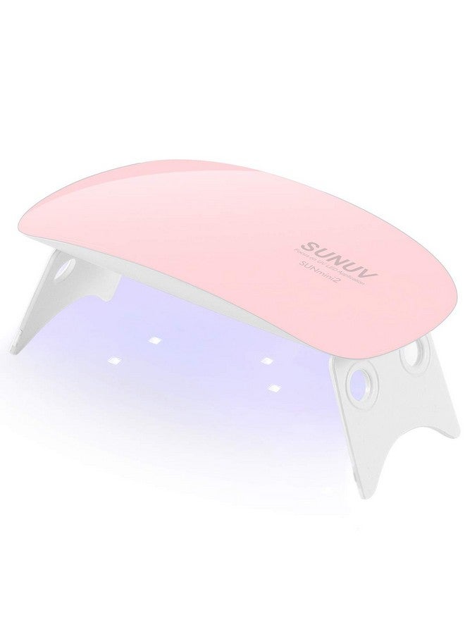 SUNUV Uv Nail Lamp,Sun Mini2 6W Led Nail Lamp For Gel Polish With 2 Timing Setting (45S/60S, Pink) - Image 1