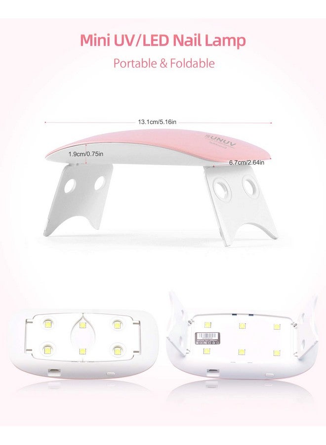 SUNUV Uv Nail Lamp,Sun Mini2 6W Led Nail Lamp For Gel Polish With 2 Timing Setting (45S/60S, Pink) - Image 5