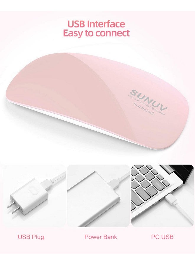 SUNUV Uv Nail Lamp,Sun Mini2 6W Led Nail Lamp For Gel Polish With 2 Timing Setting (45S/60S, Pink) - Image 4