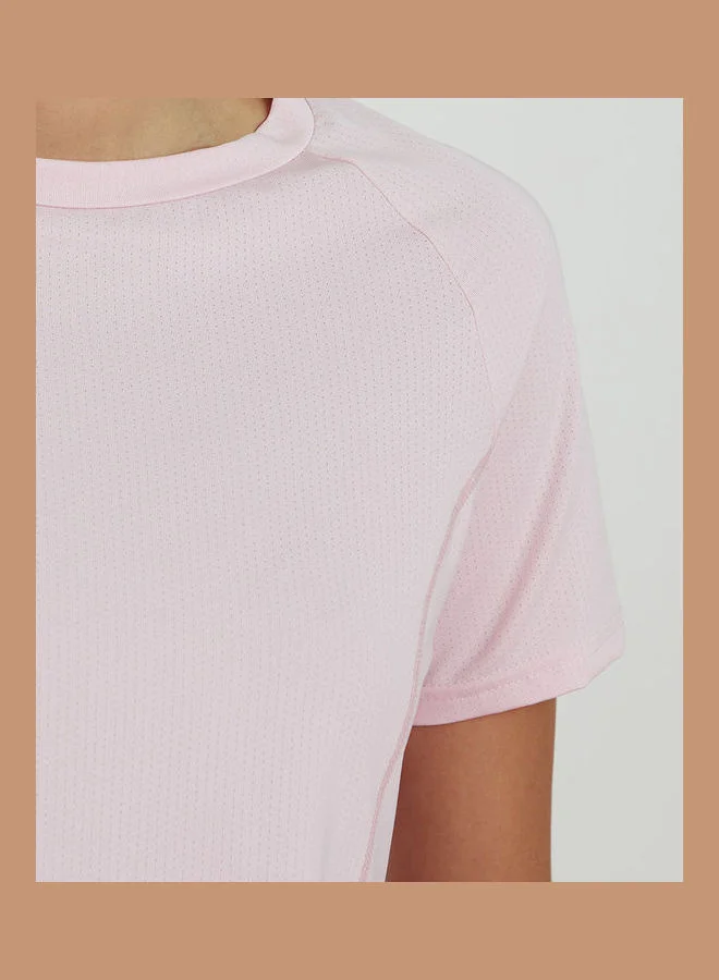 Styli Active All Over Dot Texture Stitch Detail Top