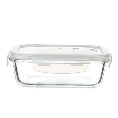 Femora Glass Lunch Box with Bag Set of 3 Containers (Round- 380 ML, Rectangular- 620 ML) Clear, Microwavable Borosilicate Glaas, Ideal for College, Travel Office, Camel Black - Image 4