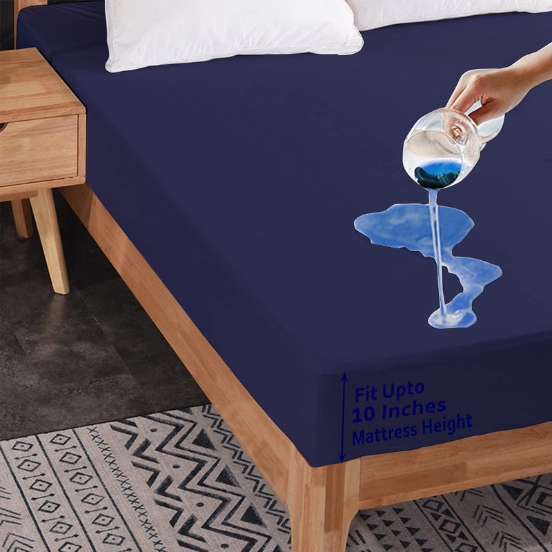 CHICERY Ultar Soft Water Proof Dustproof Terry Cotton Mattress Protector Single Size Blue Single48X72 - Image 2