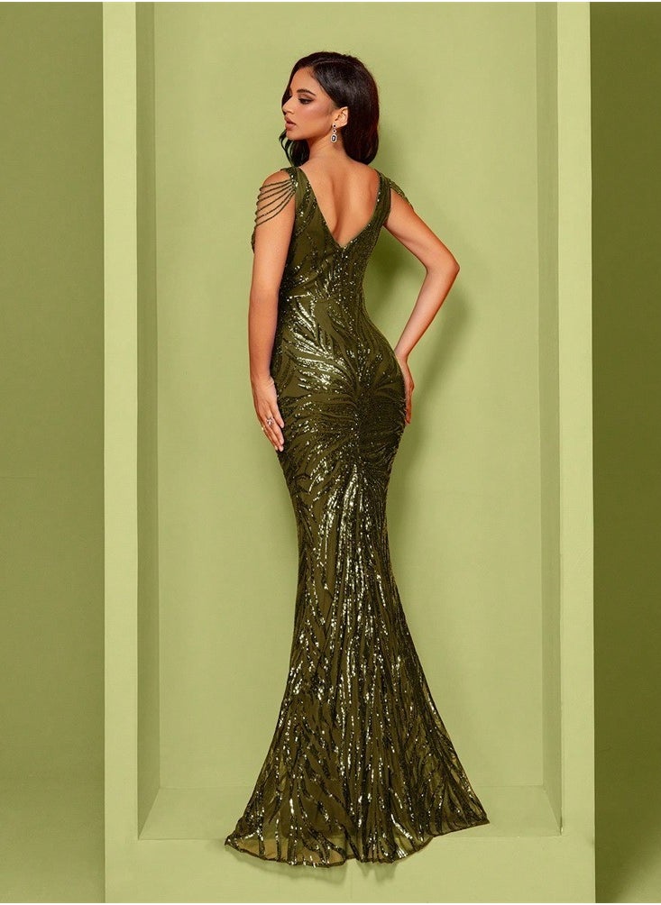 Madam Uniq Sequin Evening Dress  - Image 2