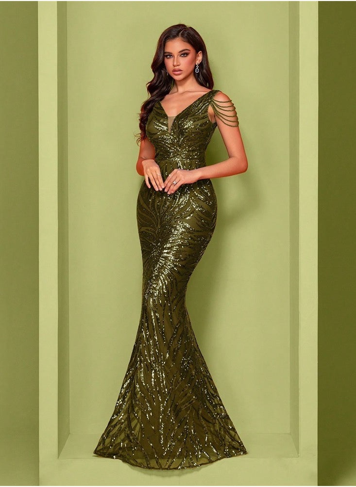 Madam Uniq Sequin Evening Dress  - Image 3