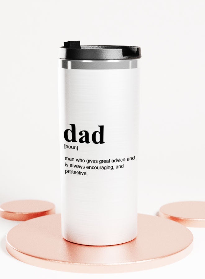 LIT Silver Tumbler Inspirational Dad QuoteStainless Tumbler Gifts for Dads Inspirational Fathers Quote - Image 1