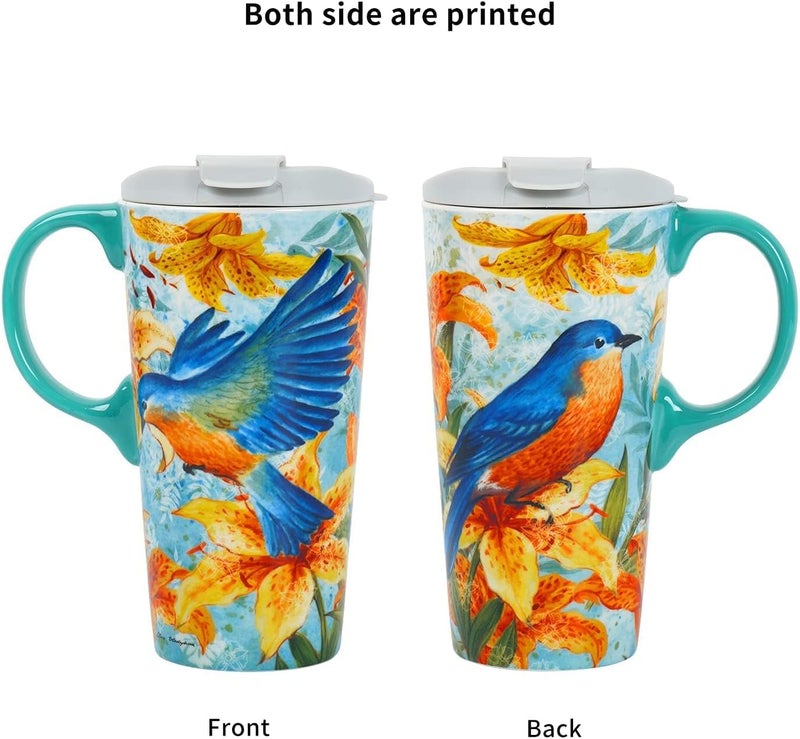 TZSSP Ceramic Mug Coffee Porcelain Latte Tea Cup 17oz Magpie Bird - Image 5