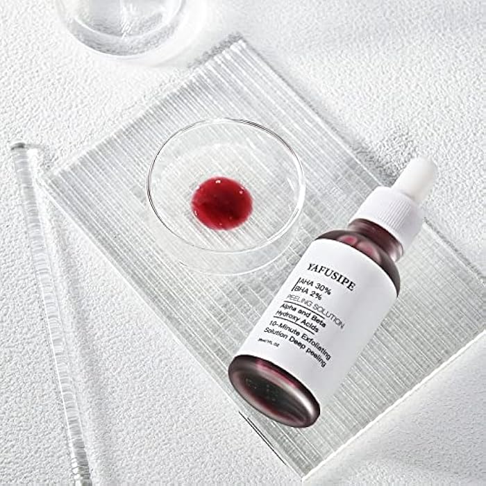 YAFUSIPE AHA 30% + BHA 2% Peeling Solution Exfoliating Chemical Skin Peel for Face at Home Facial Mask Red Peeling BHA Liquid Exfoliant Acid Peels Salicylic Acid Exfoliators Acid Peel for Face 1Floz - Image 3