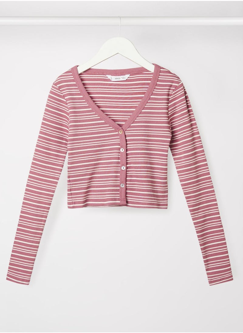 MANGO - Youth Teen Stripe Print T-Shirt - Image 1