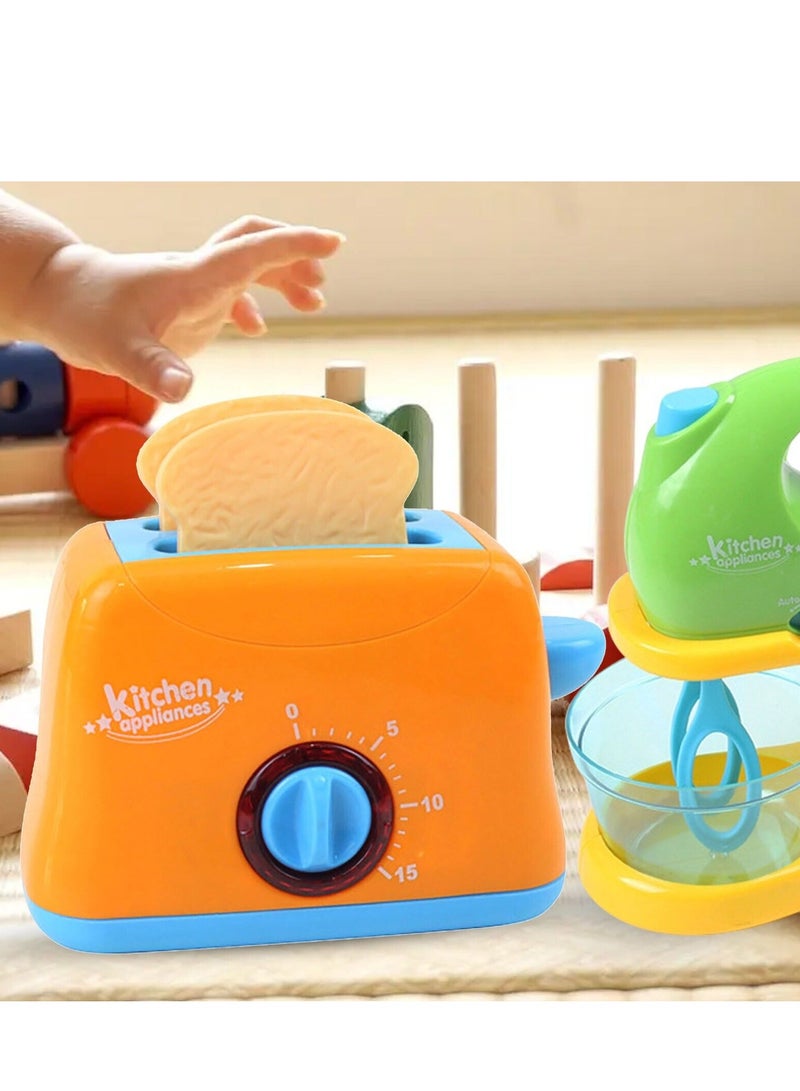 أواني المطبخ للأطفال محاكاة الأجهزة المنزلية الكهربائية الصغيرة مع لعبة الإضاءة - Image 4
