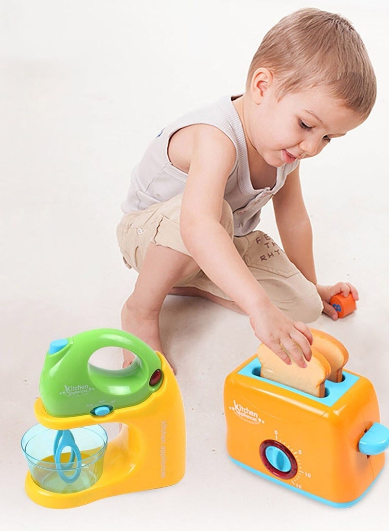 أواني المطبخ للأطفال محاكاة الأجهزة المنزلية الكهربائية الصغيرة مع لعبة الإضاءة - Image 5