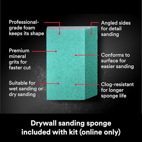 3M High Strength Small Hole Repair Kit, Inlcudes Spackling Compound, Putty Knife, Sanding Sponge, and Self-Adhesive Patch, For Hole Repairs Up To 3" in Diameter, Easy Wall Repair (SHR-SIOCKIT) - Image 2