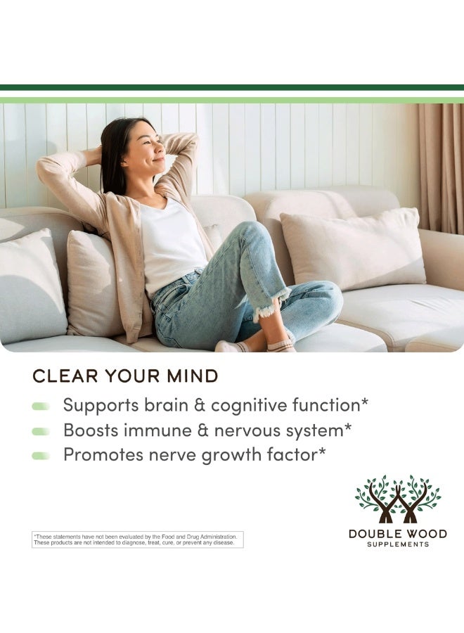 Double Wood Supplements Organic Lion’s Mane Mushroom Capsules – 120 Count Double Wood Supplements - Image 5