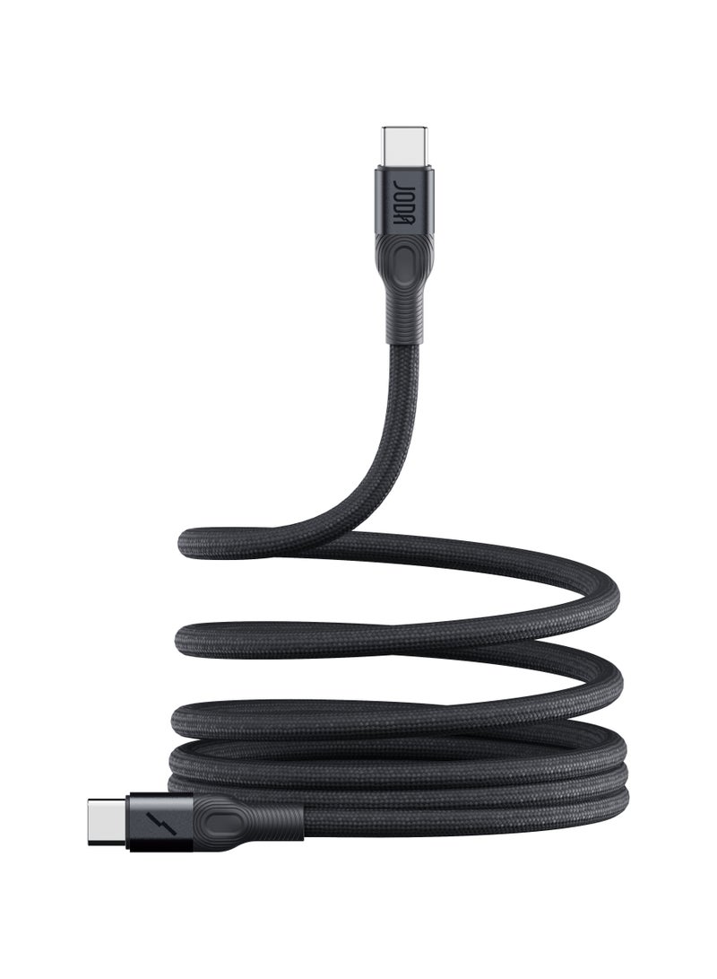 جودا كابل JODA MagRoll 60 المغناطيسي: شحن سهل وسريع (60 واط، USB-C إلى C، 1.2 متر، أسود) - Image 1
