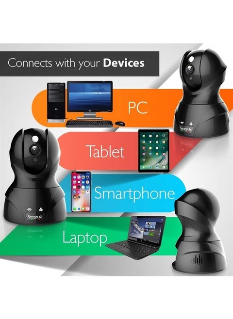 Indoor Wireless IP Camera - HD 1080p Network Security Surveillance Home Monitoring w/ Motion Detection, Night Vision, PTZ, 2 Way Audio - iPhone Android Mobile PC WiFi - IPCAMHD82