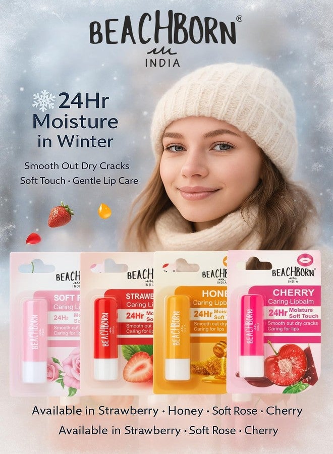 BEACHBORN Caring Lip Balm with 24Hr Moisture, Strawberry Flavor, Soft Touch Formula for Dry Crack Prevention - Image 5