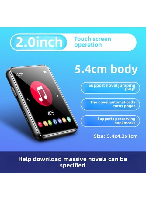 MP4 Reading Fiction Mp5 E-book Reader Bluetooth MP3 Walkman Student Edition High Use Mp6p7-Body Color:Cool Black 2.0inch Touch Screen Version [bluetooth 5.3/long Battery Life Model]-Memory Capacity:128g [more Than 9,000 Novels + Songs + Movies Of Various Types Have Been Downloaded] - Standard + High