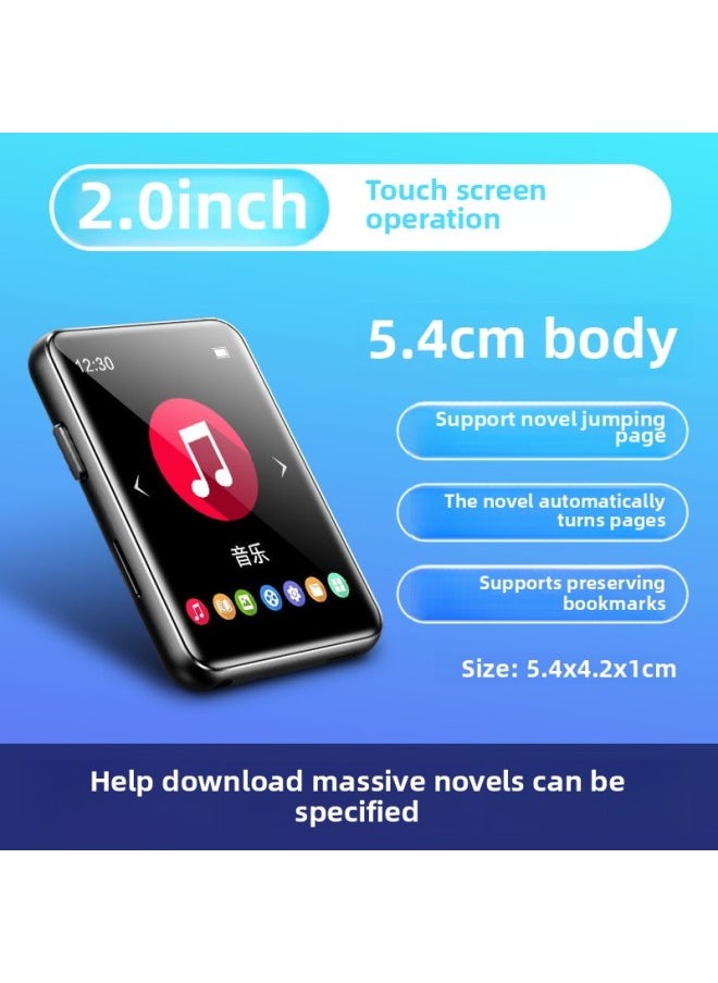 MP4 Reading Fiction Mp5 E-book Reader Bluetooth MP3 Walkman Student Edition High Use Mp6p7-Body Color:Cool Black 2.0inch Touch Screen Version [bluetooth 5.3/long Battery Life Model]-Memory Capacity:128g [more Than 9,000 Novels + Songs + Movies Of Various Types Have Been Downloaded] - Standard + High