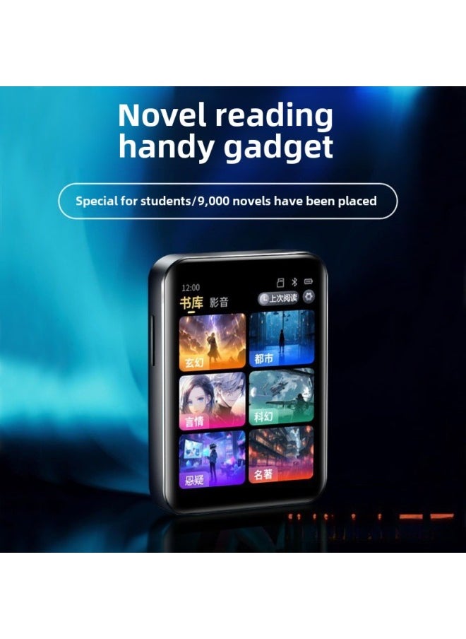 MP4 Reading Fiction Mp5 E-book Reader Bluetooth MP3 Walkman Student Edition High Use Mp6p7-Body Color:Cool Black 2.0inch Touch Screen Version [bluetooth 5.3/long Battery Life Model]-Memory Capacity:128g [more Than 9,000 Novels + Songs + Movies Of Various Types Have Been Downloaded] - Standard + High