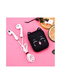 NIBEMINENT Cute Cat Wireless Apple AirPods Case Black  - Image 2