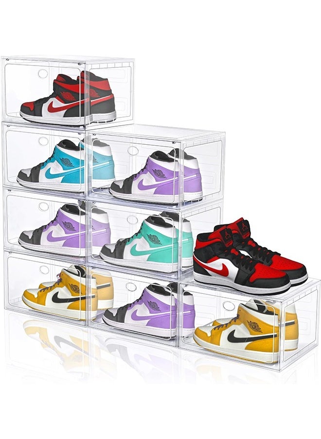 Generic - Stackable Shoe Box Large Shoe Storage Box Plastic Clear Sneaker Display Box with Magnetic Door for Shoes, Hat, Bags and Closet Organizer and Display - Image 1