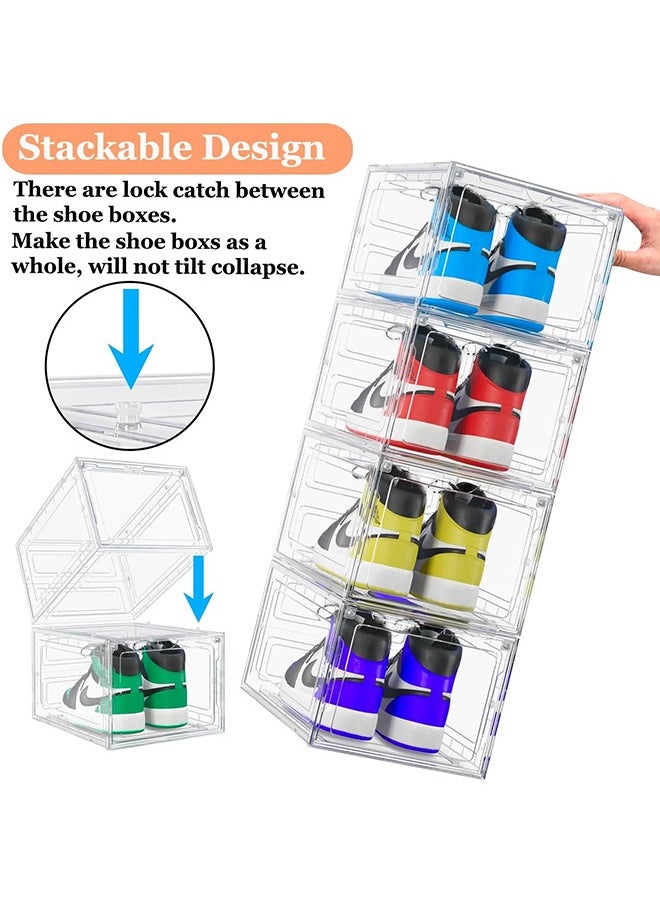 Generic - Stackable Shoe Box Large Shoe Storage Box Plastic Clear Sneaker Display Box with Magnetic Door for Shoes, Hat, Bags and Closet Organizer and Display - Image 1