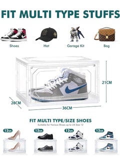 Generic Stackable Shoe Box Large Shoe Storage Box Plastic Clear Sneaker Display Box with Magnetic Door for Shoes, Hat, Bags and Closet Organizer and Display  - Image 2