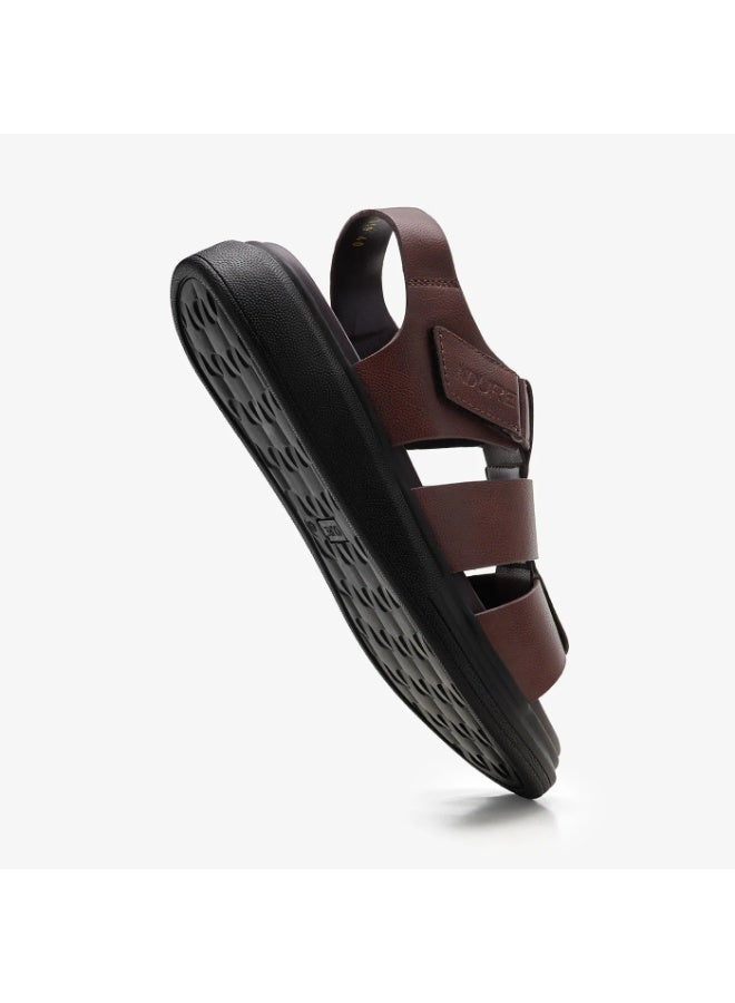 NDURE Men's Sandals with Velcro Strap, Chunky Black Sole - Image 3