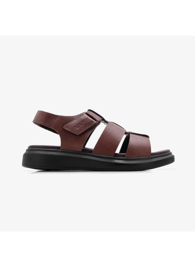 NDURE Men's Sandals with Velcro Strap, Chunky Black Sole - Image 1