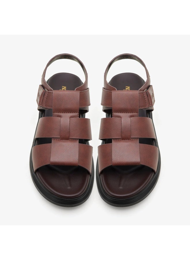 NDURE Men's Sandals with Velcro Strap, Chunky Black Sole - Image 4