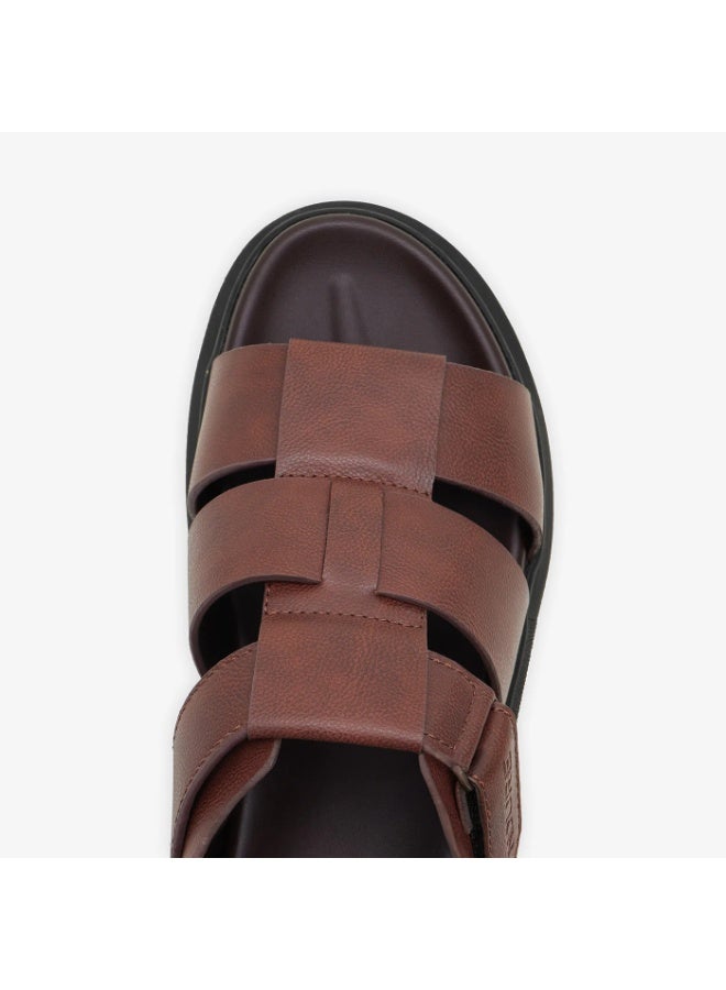 NDURE Men's Sandals with Velcro Strap, Chunky Black Sole - Image 5