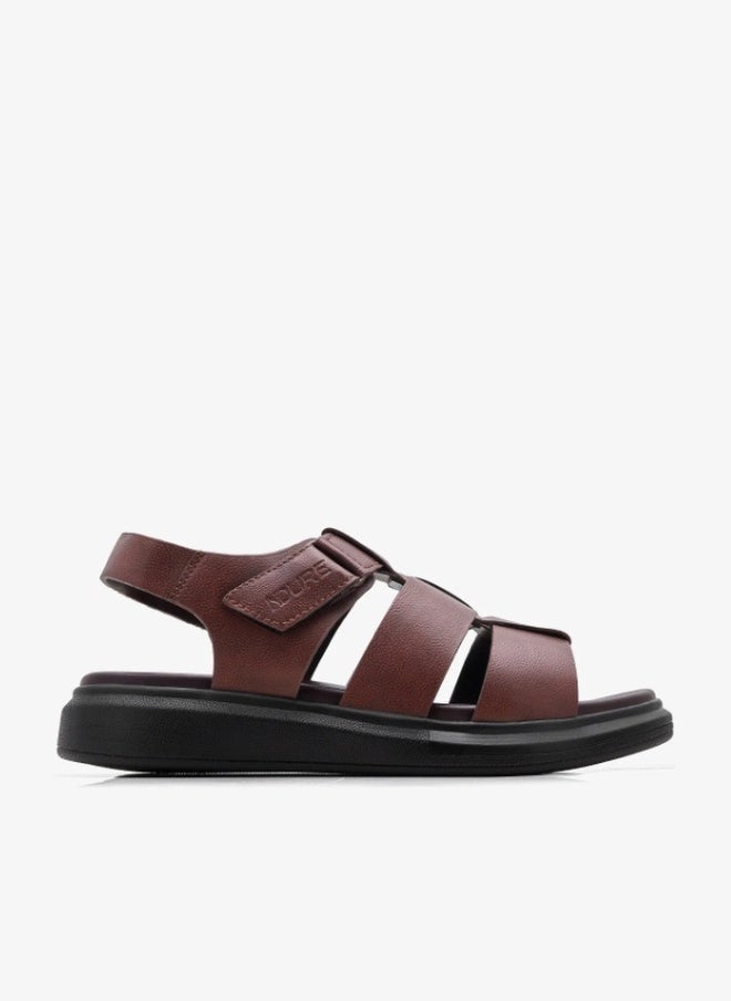 NDURE Men's Sandals with Velcro Strap, Chunky Black Sole - Image 1