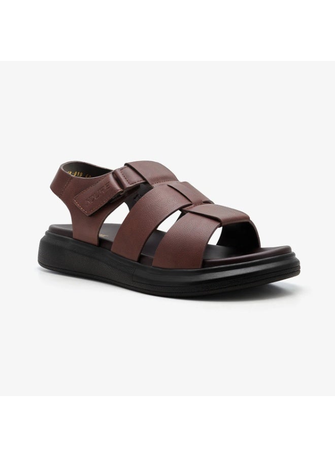 NDURE Men's Sandals with Velcro Strap, Chunky Black Sole - Image 2