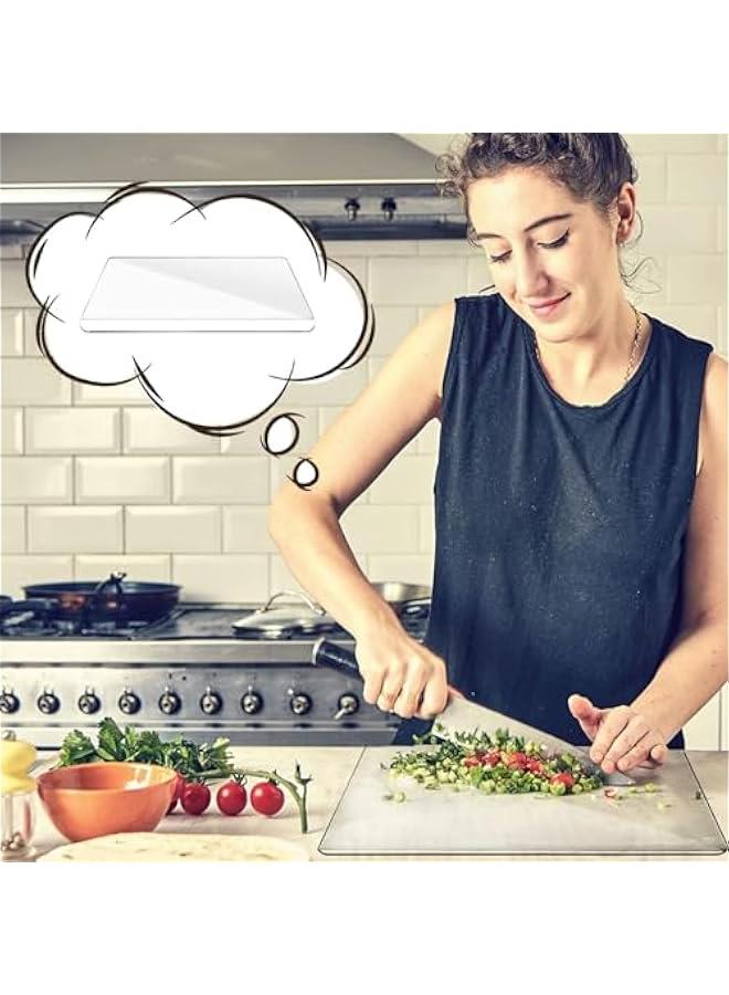هوكور الواح تقطيع اكريليك لطاولة المطبخ من تراسل، لوح تقطيع شفاف للمطبخ، لوح تقطيع اكريليك شفاف مضاد للانزلاق مع حافة لحماية سطح الطاولة والمنزل والمطعم (60 × 45 سم) - Image 4