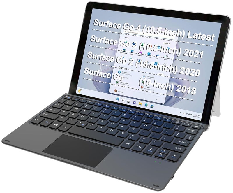 Arteck Microsoft Surface Go Type Cover, Ultra-Slim Portable Bluetooth Wireless Keyboard with Touchpad for Latest Surface Go 4, 3 (2021), 2 (2020) and Built-in Rechargeable Battery - Image 1