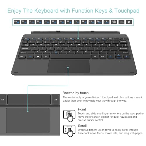 Arteck Microsoft Surface Go Type Cover, Ultra-Slim Portable Bluetooth Wireless Keyboard with Touchpad for Latest Surface Go 4, 3 (2021), 2 (2020) and Built-in Rechargeable Battery - Image 3