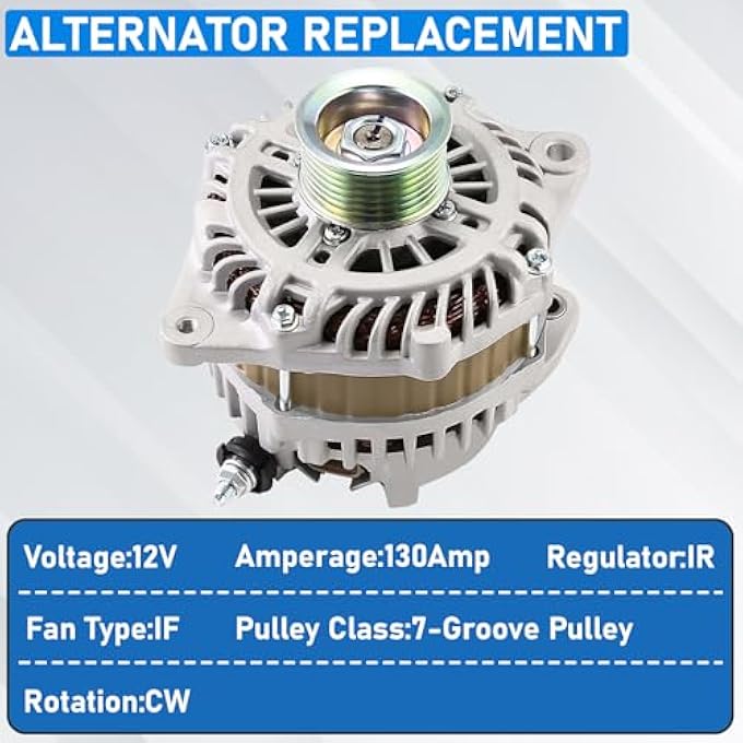 BOMLING Alternator 11341 Fit for Nissan Altima 2007-2010 3.5L for Maxima 2009-2011 3.5L for Murano 2009 3.5L Replaces 23100-1AA1A 23100-1AA1B 23100-JA11A 23100-JA11AR - Image 2