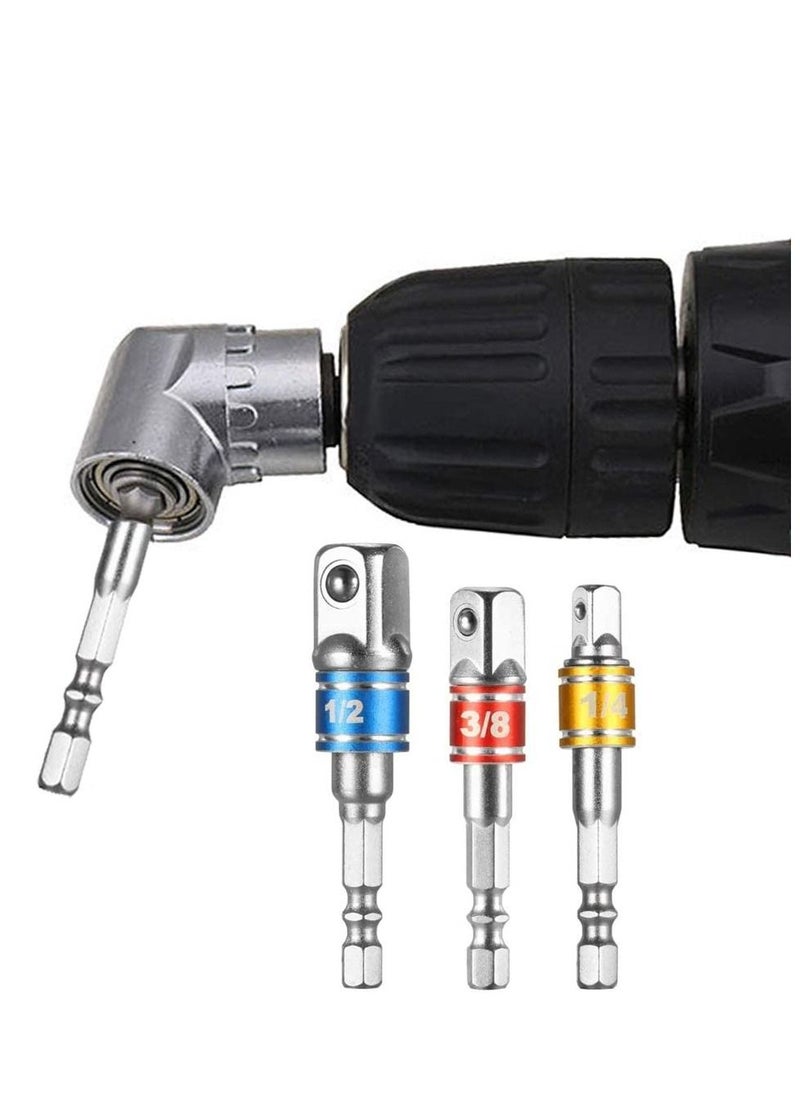 SYOSI - 4 PCS Impact Socket Adapter Impact Driver Socket Adapter Extension Bar Set High Speed Nut Driver Tool Kits for Square Socket Turn Power Drill Into Nut Driver - Image 1