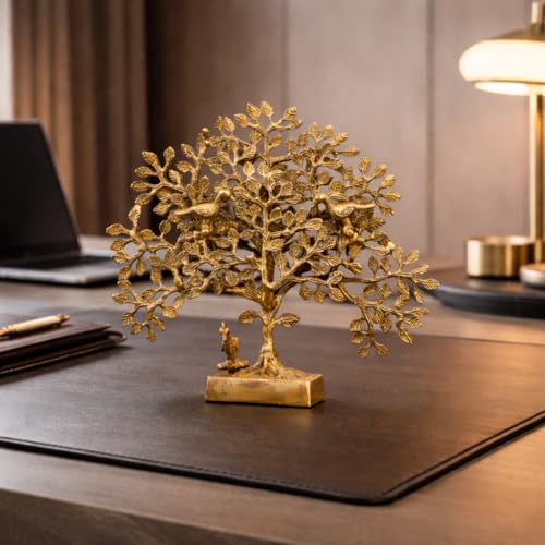 The Advitya Brass Kalpavriksha Tree Home Decor Showpiece Vastu Feng Shui Decorative Item for Office Desk |Living Room Festive Decor Diwali Gift House Warming Gift (11 Inch) - Image 5