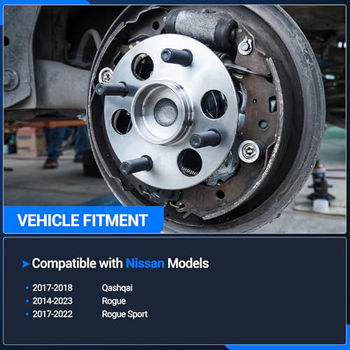 Autoround 513357 Front Wheel Bearing and Hub Assembly Compatible with Nissan Rogue 2014-2023, Rogue Sport 2017-2022, Qashqai 2017-2018, 5 Lugs w/ABS - Image 2