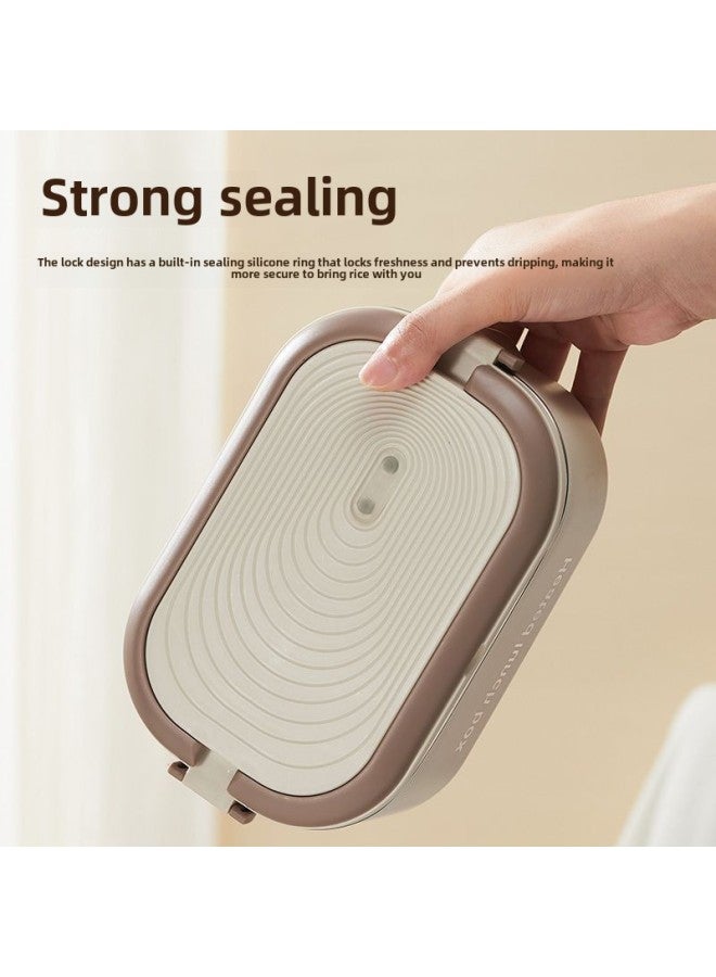 Electric Lunch Box Constant Temperature Plug-in Portable Office Student's Dormitory Lunch Box Water-Free Heating Insulation Lunch Box-Specifications:Milk Coffee Color  1.2l - Image 5
