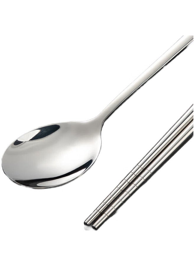 JD.com Jingzao 304 Stainless Steel Spoon And Chopsticks Set, Portable Chopsticks Storage Box, Three-Piece Cutlery Set For Students And Office Workers - Image 2