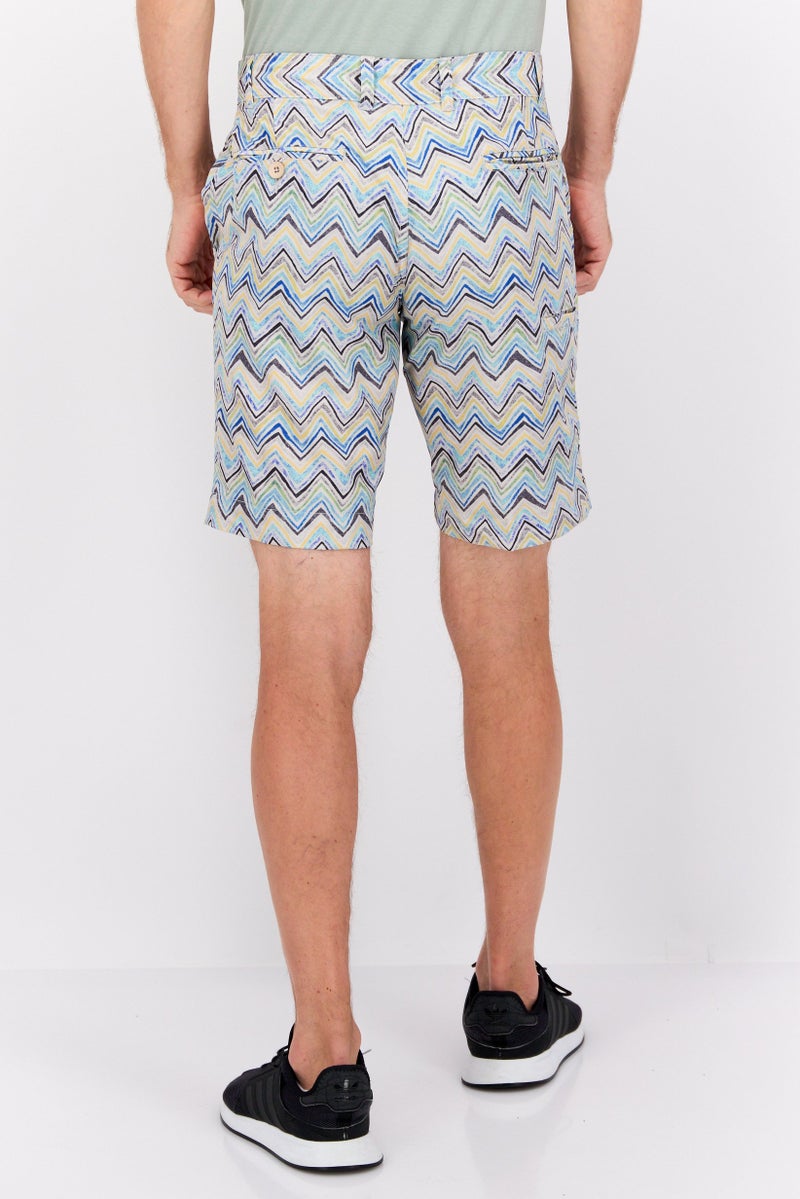 Vintage 1946 Men Allover Print Chino Shorts, Multicolor - Image 2