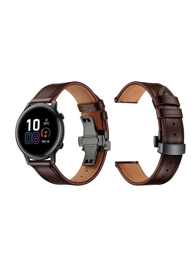 NIBEMINENT Replacement Band For Honor MagicWatch 2 42 mm Dark Brown - Image 3