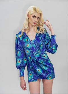 BITOLIA GALLERY Short Long Sleeves Dress Blue  - Image 1