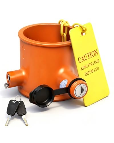 IZTOSS 5th Wheel Lock Heavy Duty Solid Steel King Pin Lock with AntiTheft Warning Tag Waterproof for RVs Container Trailers and Campers - Image 1