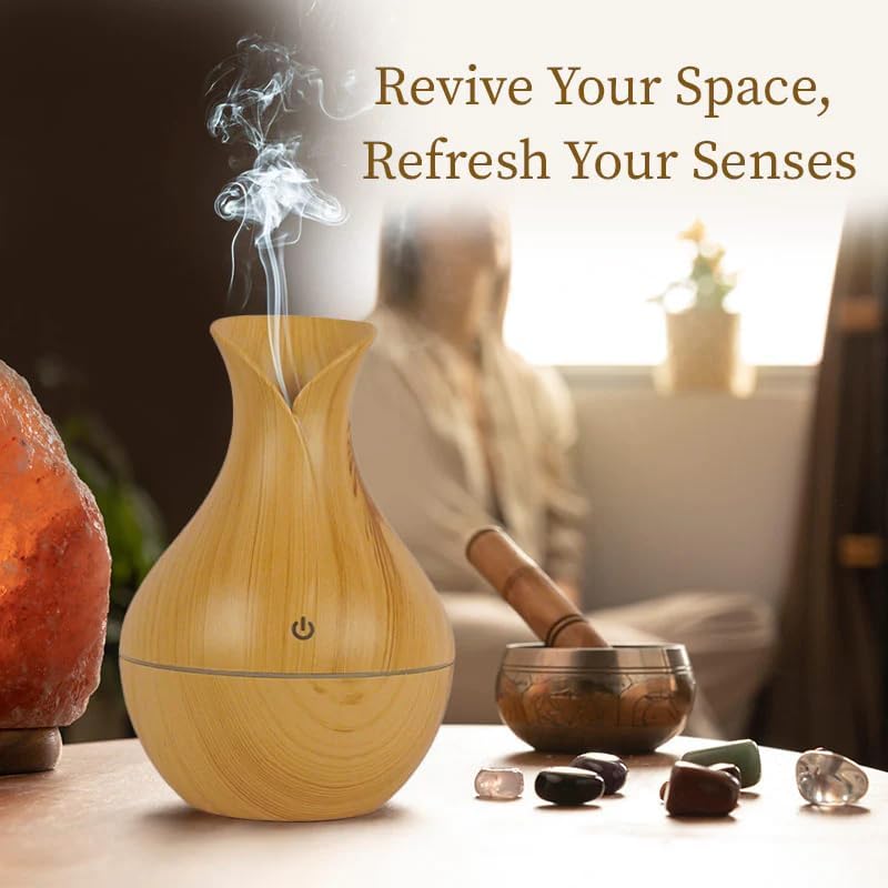 Birvan 2 in 1 Pot-Shaped Cool Mist humidifier and Essential Oil Diffuser with Colorful Ambient Lighting Will revitalize Your Space and Make it The for Your Home, Office, or car. - Image 3