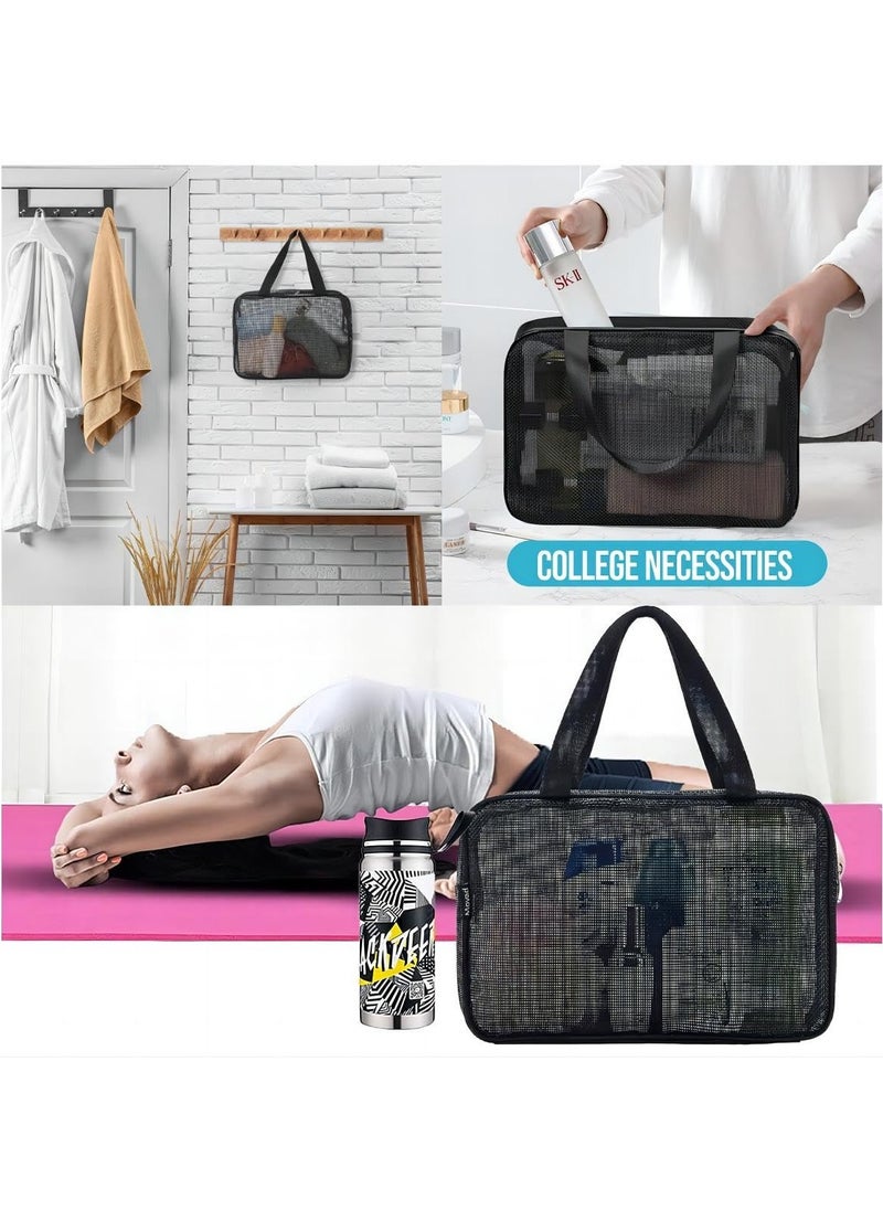 SYOSI - Travel Toiletry Bag, Mesh Shower Bag, Gym Shower Bag, Portable Toiletry Tote Gym Bag for College Dorm Bathroom, Swimming Fitness Multifunctional Storage Bag, for Gym Travel Camping College - Image 1