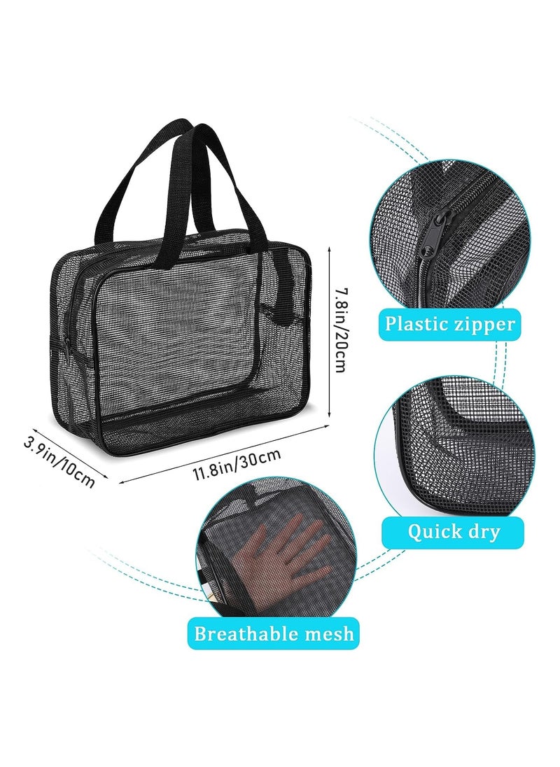 SYOSI - Travel Toiletry Bag, Mesh Shower Bag, Gym Shower Bag, Portable Toiletry Tote Gym Bag for College Dorm Bathroom, Swimming Fitness Multifunctional Storage Bag, for Gym Travel Camping College - Image 1